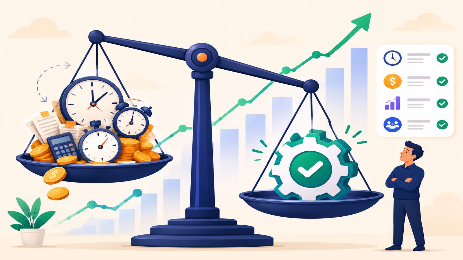 Illustration for the article How to Calculate ROI on Business Automation