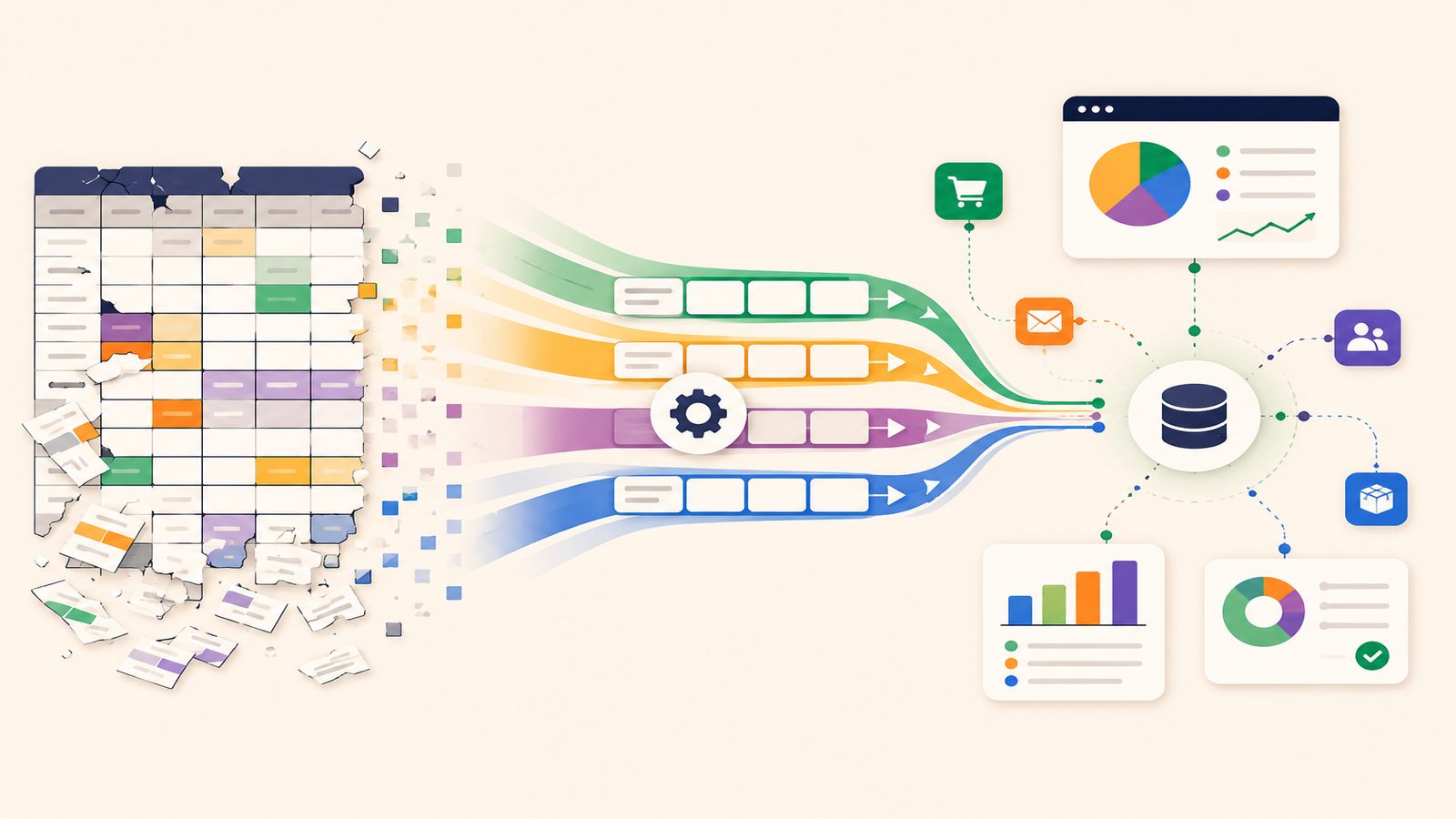 Illustration for the article From Spreadsheets to Systems: An SMB's Guide to Process Automation
