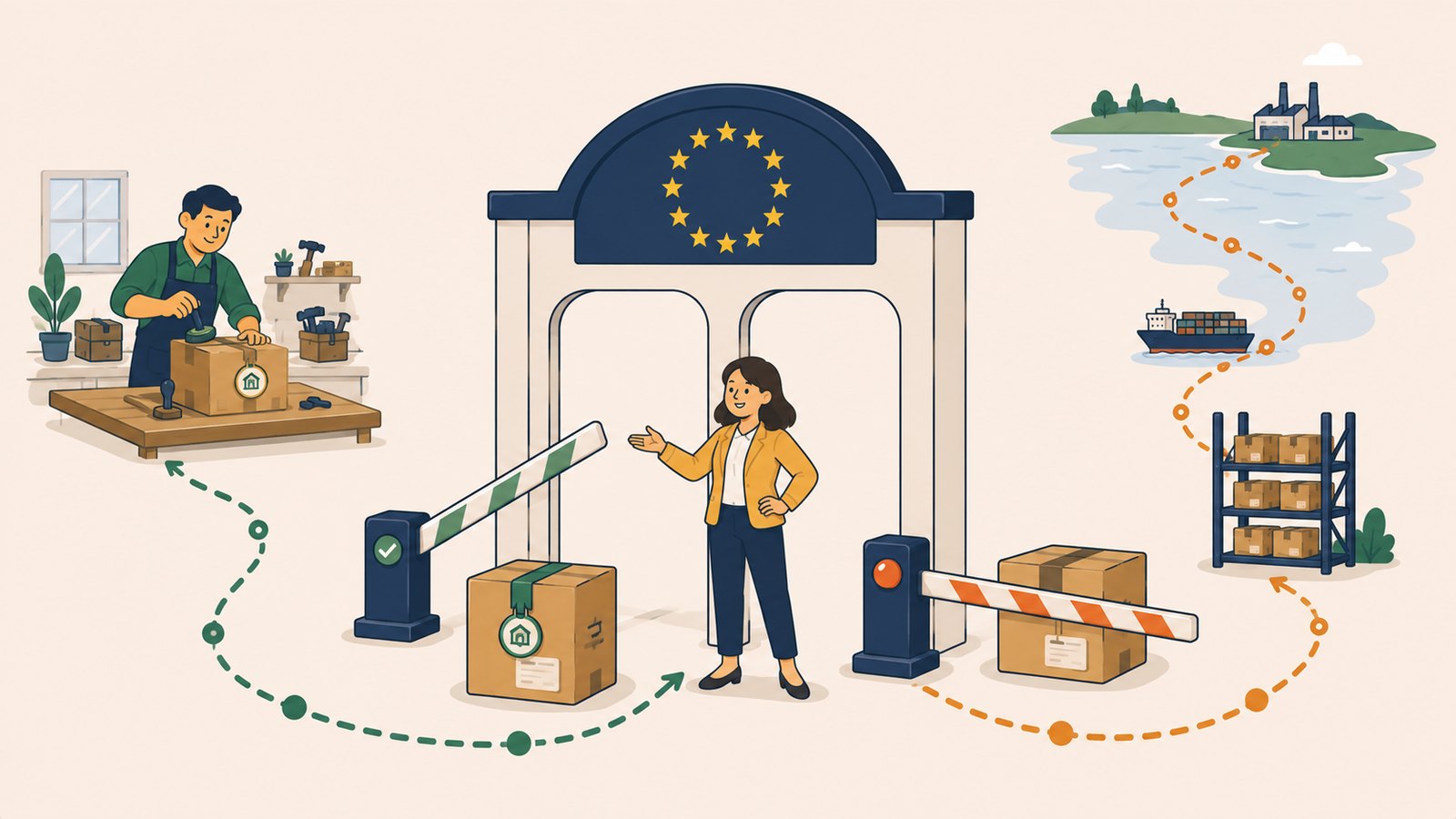 Illustration for the article TCA Rules of Origin: How UK Sellers Can Still Ship to the EU Duty-Free
