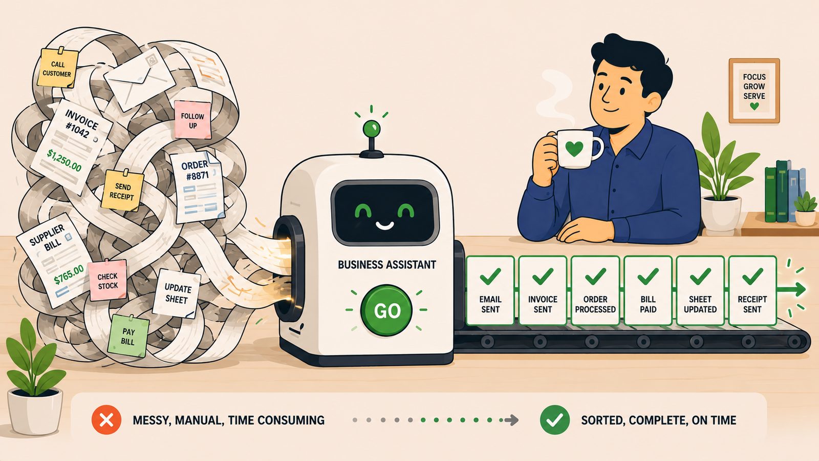 Illustration for the article What Is Business Process Automation? A Plain-English Guide for SMBs